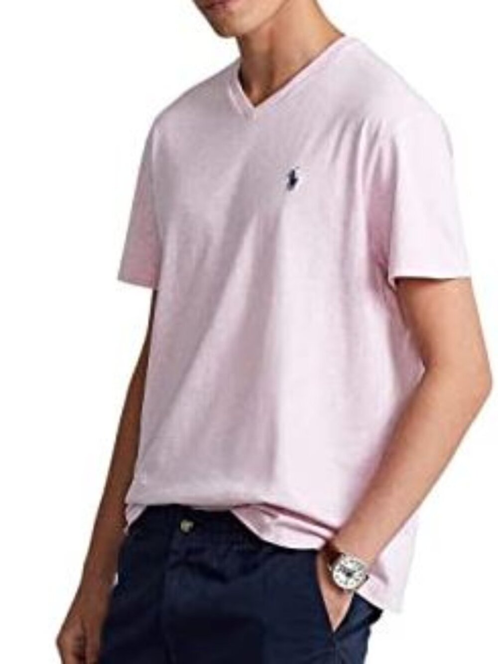 *NEW Ralph Lauren Men's Classic Fit Jersey V Neck T-Shirt Pink Heather Size XXL